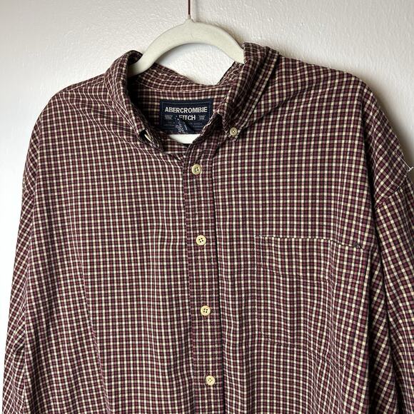 Vintage Abercrombie & Fitch Men’s Plaid Button Up Shirt Size XL Long Sleeve - Picture 3 of 8